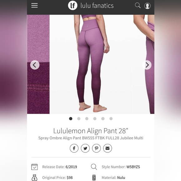 ⚪️2/$80 LULULEMON Align leggings 28' - Picture 3 of 6